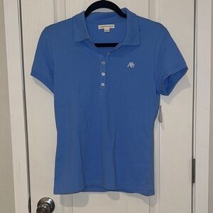 Aeropostale Blue Fitted Polo Button Down Shirt